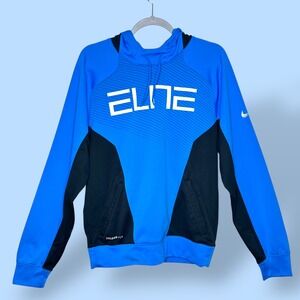 Nike Therma FIT Elite Hoodie Mens Size Small Blue Black Pullover Sweatshirt